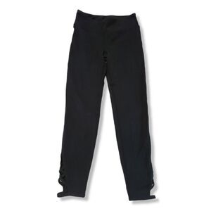 Free People Black High-Rise Leggings with Ankle Cutouts